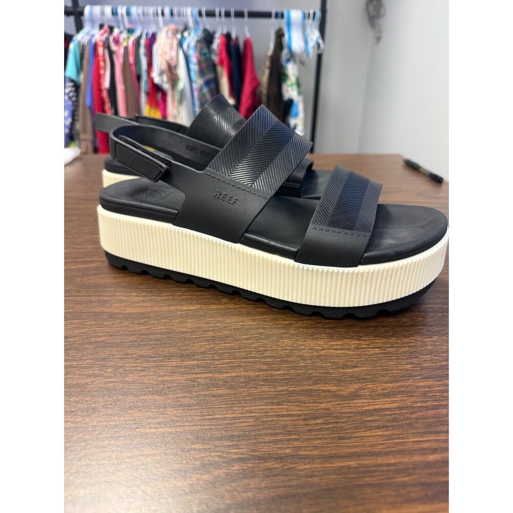 REEF Water Vista Higher Black Vintage CJ3575 Women’s Size 11 Platform Sandals